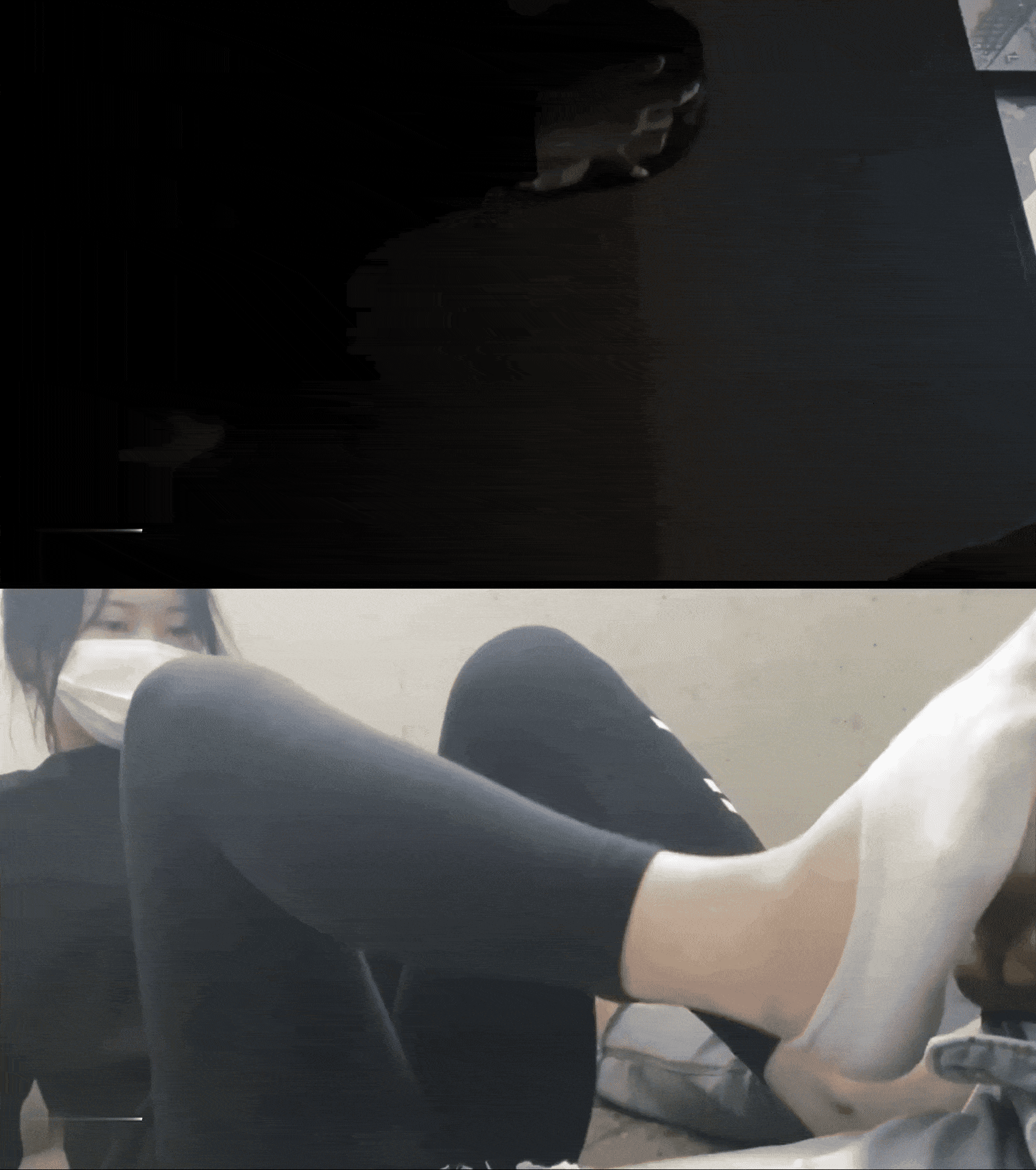 계단간단 레깅스 풋잡녀